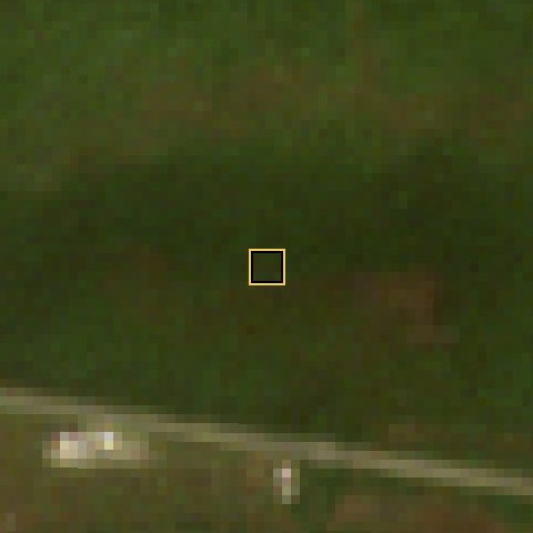 Satellite photo, 16 December 2023: the plot and surroundings are green bush